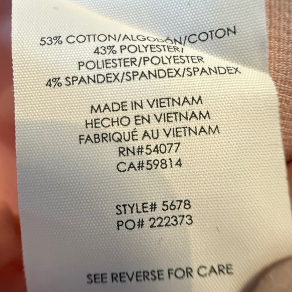 CAbi Grace Trouser Pants Pink Size 0 Side Slit Style 5678 - Picture 3 of 3